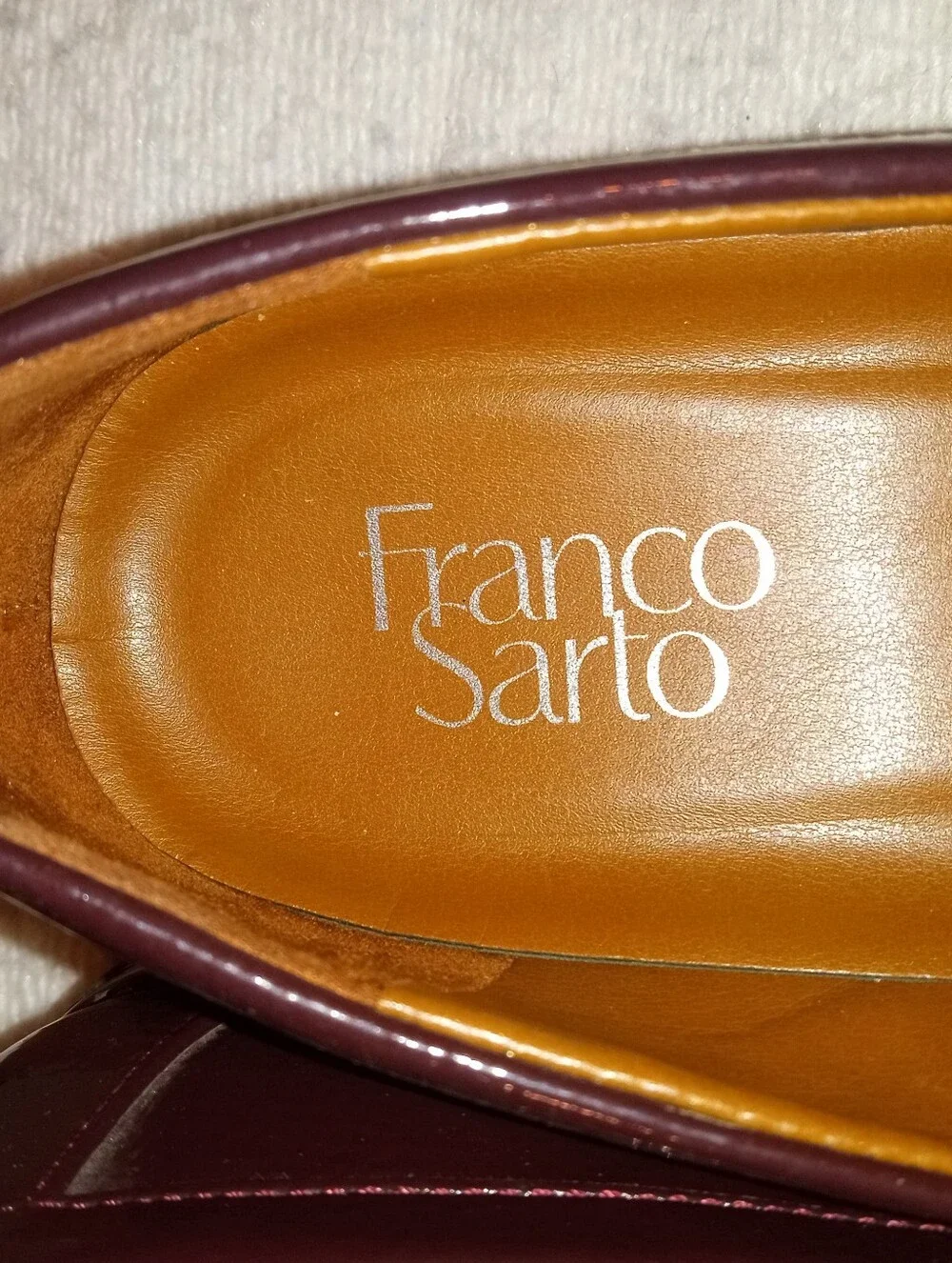 Franco Sarto Women's Tassel Loafers in Burgundy Patent